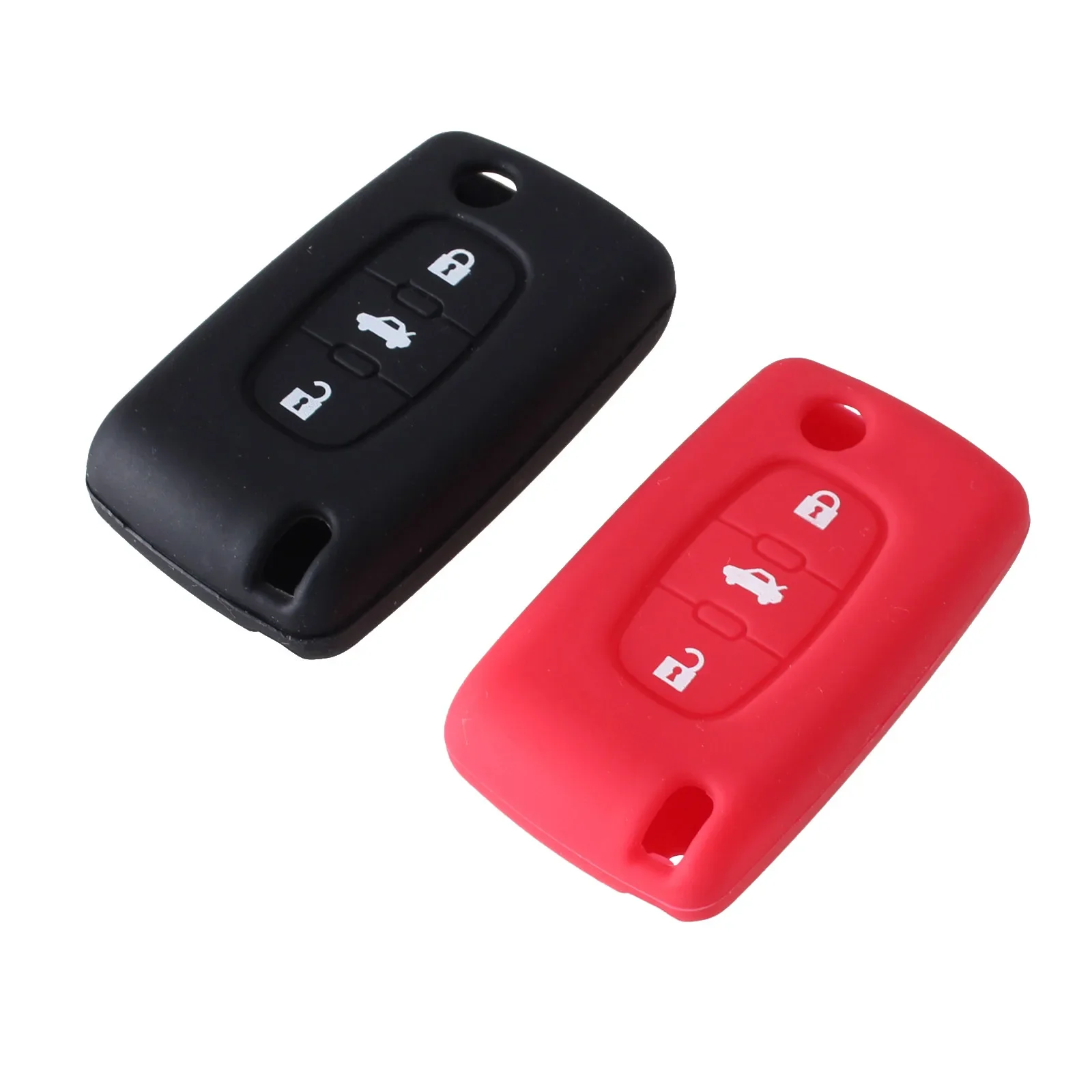 KEYYOU 3 Buttons Silicone Car Remote Key Case Cover For Peugeot 206 207 307 308 407 408 Citroen C1 C2 C3 C4 C5 C6 C8 Car Styling