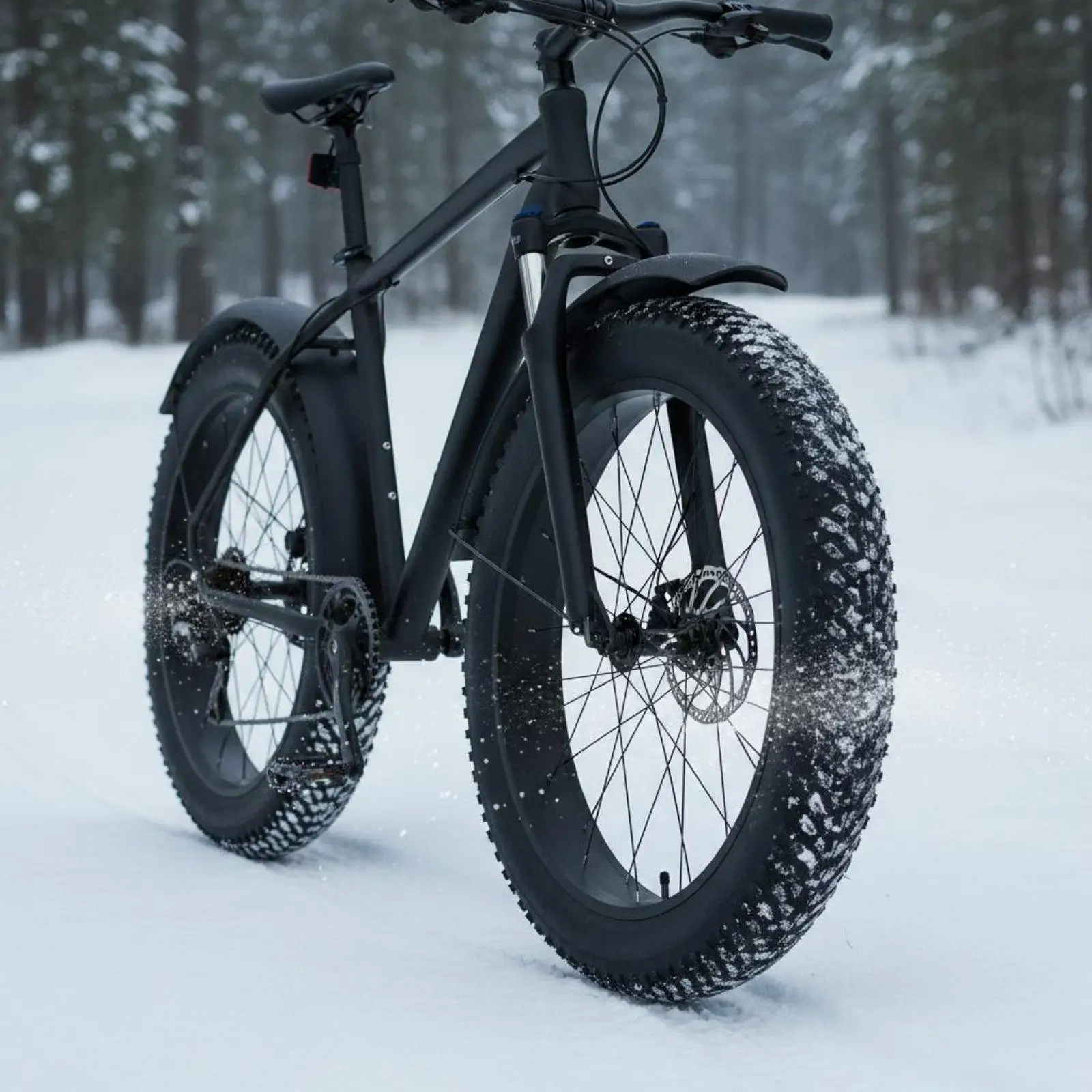 Fat Bike Mudguard Set High Resilience PP Material Wide Tire Splash Guard for Mountain and Snow Bikes - view 3
