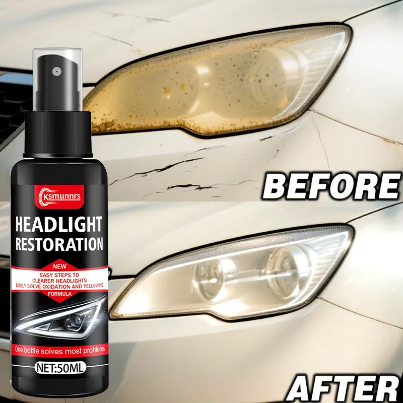 Car Headlight Restoration Spray, High-Quality Car Headlight Restoration Tool - Removes Yellowing and Oxidation, Restores Clarity