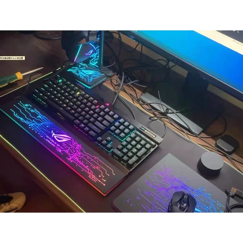 RGB Keyboard Plam Rest  Luminous Custom Pattern Size ARGB Wrist Rest Pad for 65/87/104% Mechanical Keyboard Accessory Plam Stree