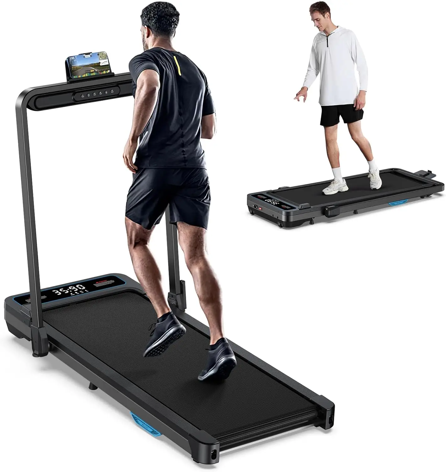 

Walking Pad Treadmill with Incline: [Voice Controlled] Smart Under Desk Treadmill Compatible with ZWIFT KINOMAP WELLFIT App, 2.5