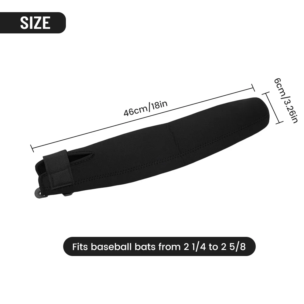 Manicotto per mazza da baseball da esterno 1 pz 46 * 6 cm Accessori Parti in neoprene nero Impermeabile resistente all'usura Alta qualità