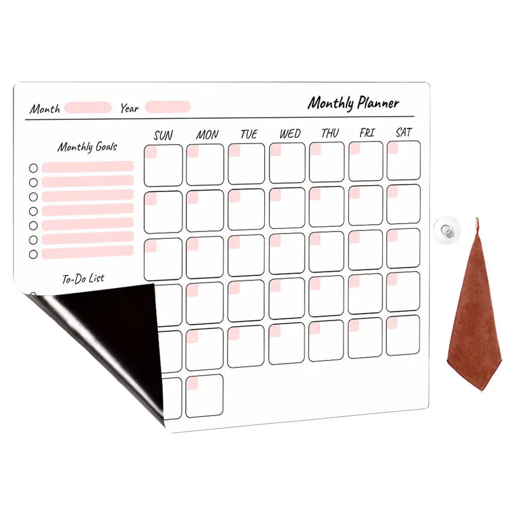 

1Set Magnetic Fridge Dry Erase Board Planning Schedule Organizer Reusable Erasable Writing Board for Kitchen Refrigerator
