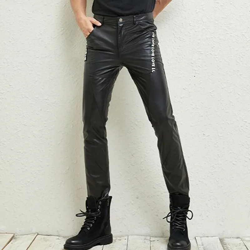 Youth Leather Pants, Skinny, Genuine Goatskin Pants, Tight Trousers, Fitting Slim, Spring And Autumn