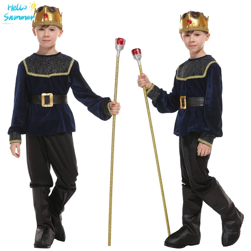 Halloween Fancy Dress Roman Soldier Warrior Costume Children Cosplay King Prince Christmas Gifts No Weapon