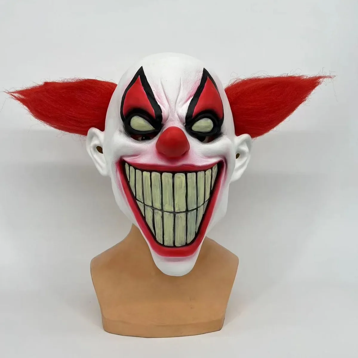 1 PC Clown Mask Creepy Evil Killer Joker Red Nose Clown Mask Scary Halloween Mask Cosplay Costume Prop For Adults