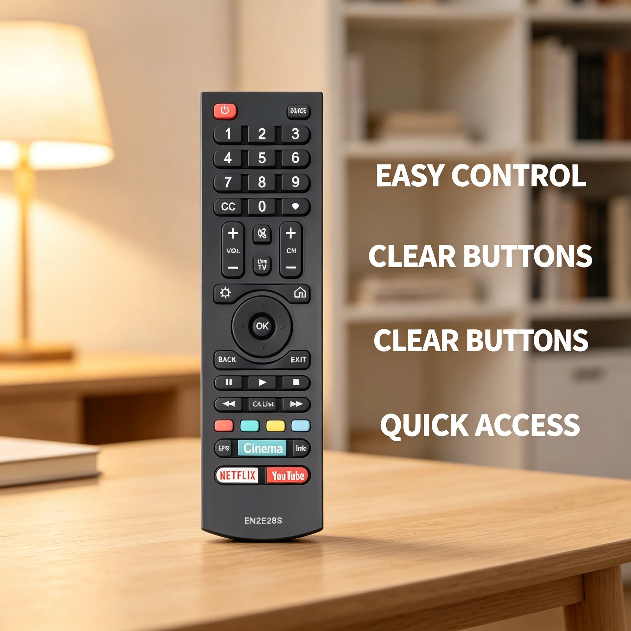 EN2E28S Infrared Smart TV Remote Control, Compatible EN2E30S EN2E32S EN2E34S Household Television Replacement Controller