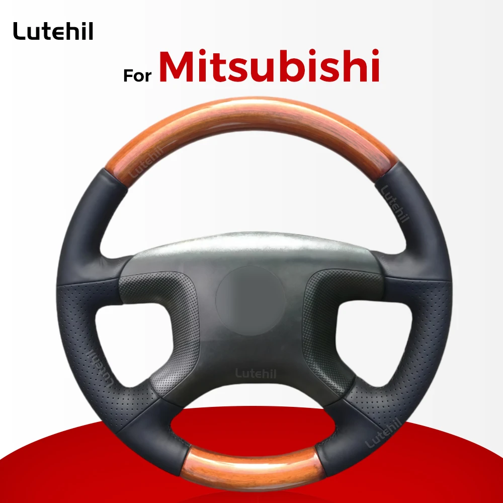 

Для Mitsubishi Pajero 2004-2010: Стильный чехол на руль ручной работы из искусственной кожи и замши, модный дизайн.