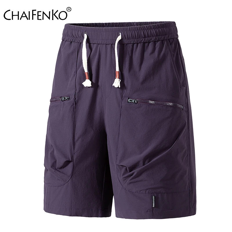 

Новые мужские простые повседневные шорты, летние однотонные модные универсальные спортивные шорты для пешего туризма, свободные мужские шорты-карго с большим карманом