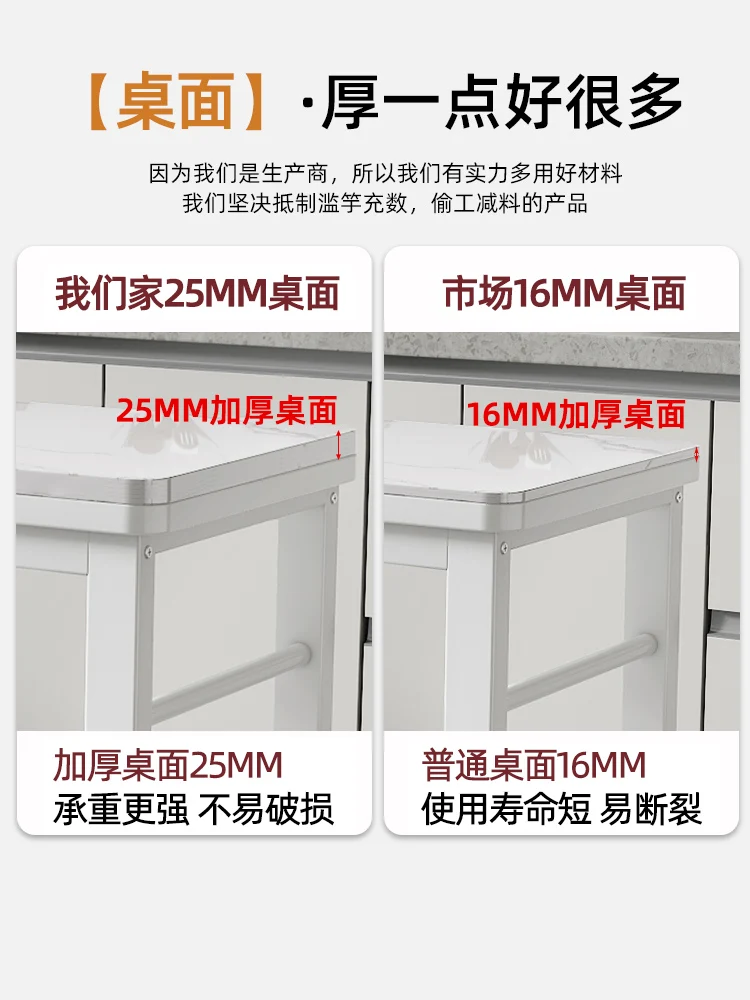 Kitchen shelves, floor-to-ceiling multi-layer microwave oven shelves, multifunctional slate cutting table, rectangular table