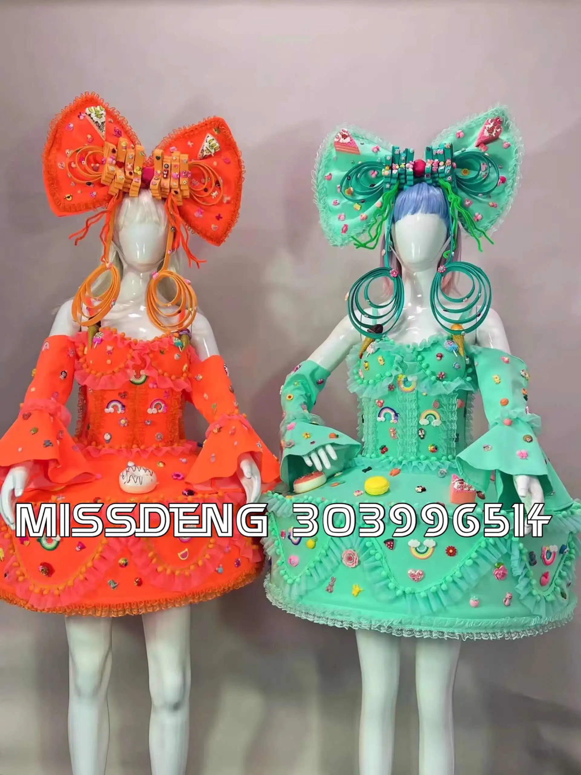 Missdeng Bar DS Nightclub Cosplay Costume Women Gogo Party Candy Party Cake Dress Candy Color Cute Parade Costume