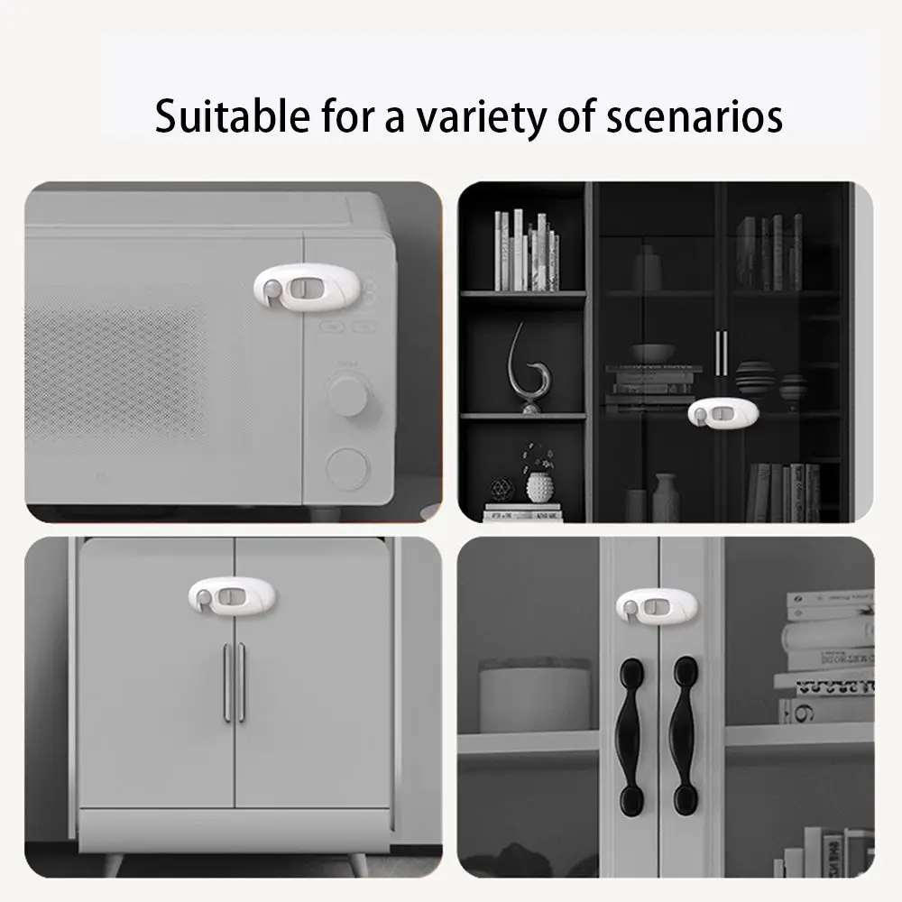 Home Children Safety Anti-Open Micro-Wave Oven Cabinet Door Locks Gray Doors Buckle Protecter Baby Safety Accessories