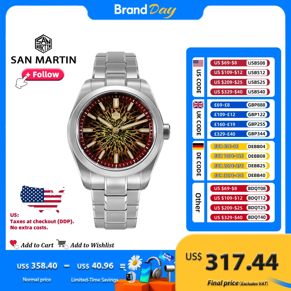 

San Martin оригинальный дизайн 39 мм SN0144 Автоматические часы Miyota 90S5 Роскошные механические мужские деловые часы с циферблатом JianZhan