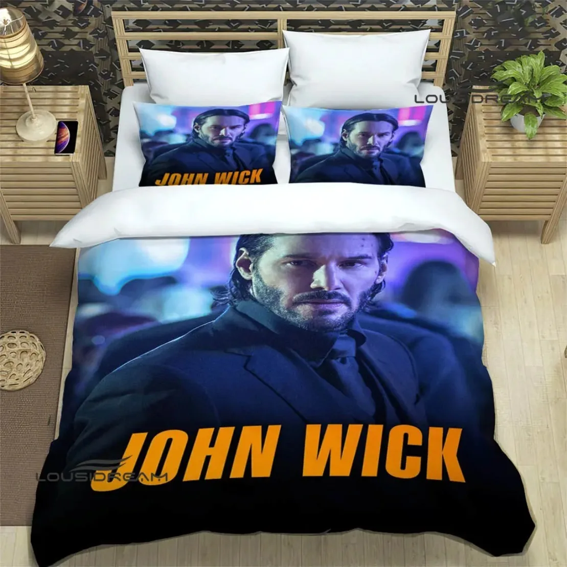 Customisable 3D HD John Wick Duvet Cover Bed Set Movie John Wick Bedding Sets Quilt Cover Pillowcase Boys Adult Home Textile