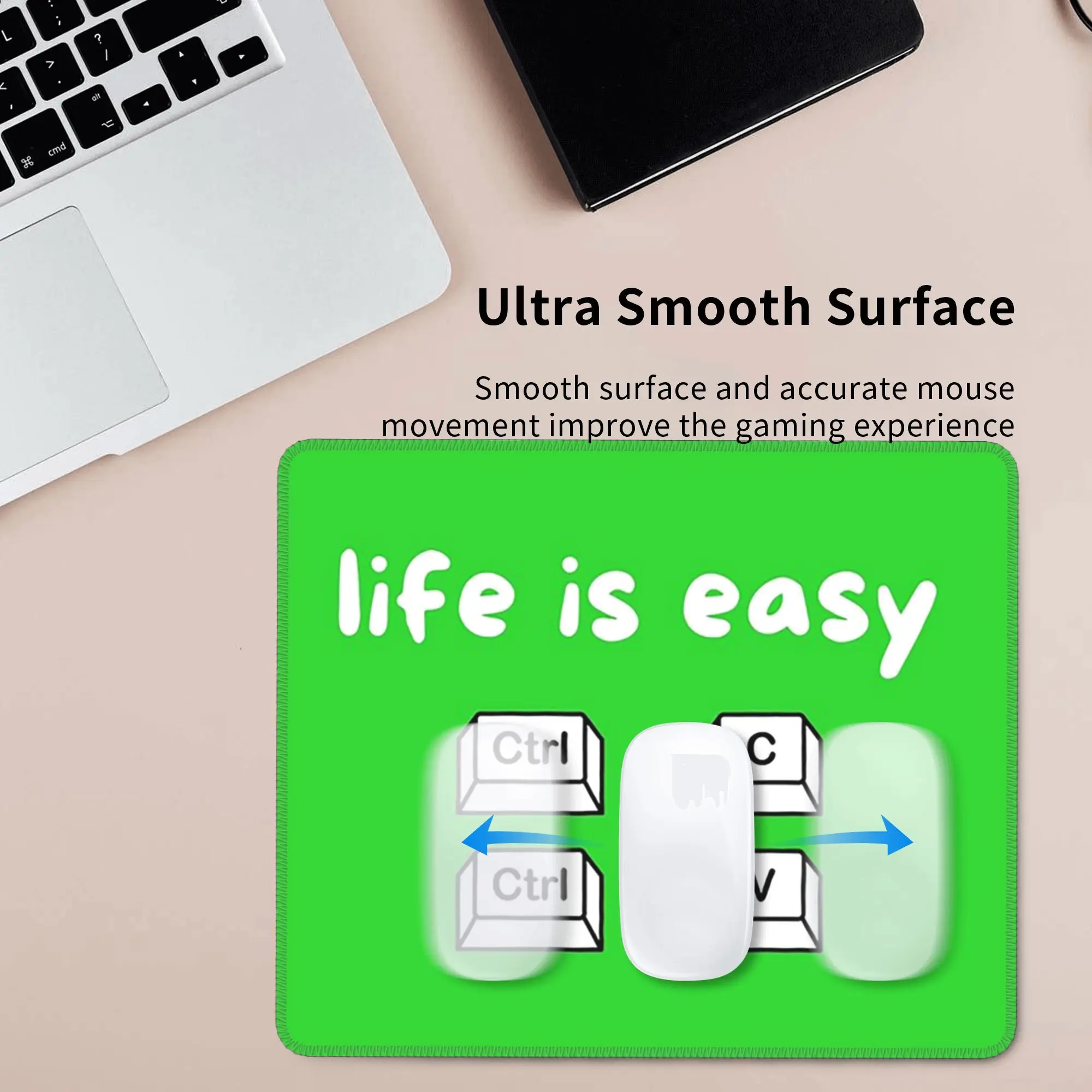 人生は簡単 ctrl c と ctrl v マウスパッド コンピューターキーボード マウスパッド ゲーミングPC ノートパソコン デスクマット オフィスアクセサリー テーブルマット