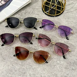 Sexy Small Vintage Cat Eye Sunglasses Woman Vintage Sun Glasses Female Ladies Cat Eye Sunglasses Metal Frame Glasses For female