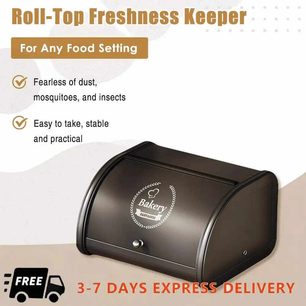 

Большая хлебница из нержавеющей стали для кухонной столешницы, контейнер для хранения хлеба, ретро-хлебница, органайзер для кухонной столешницы