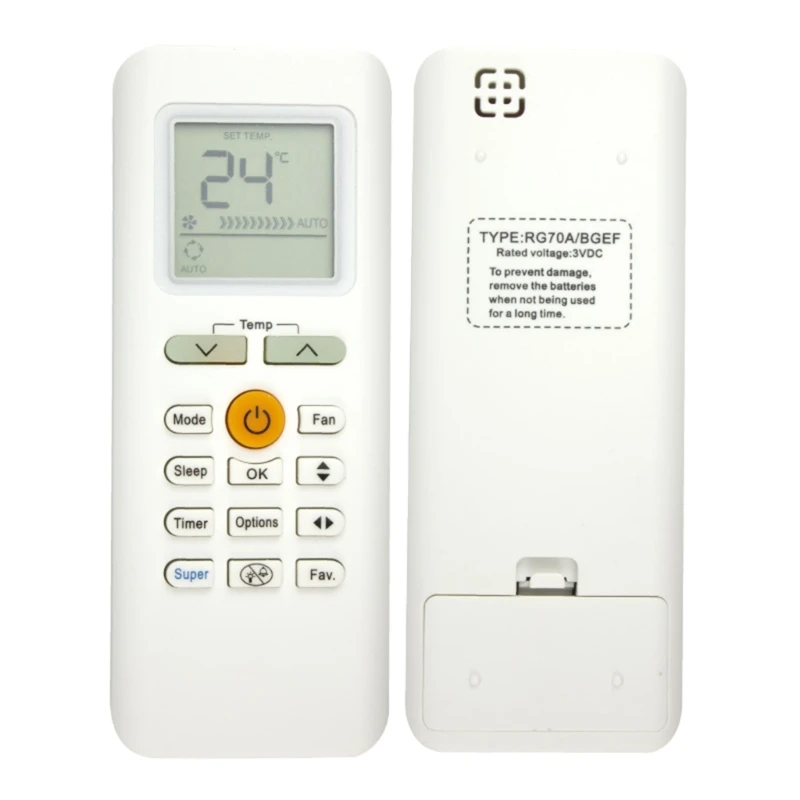 Professional Air Conditioner Remote Control Replacement Remote Control with Large Screen Wear-Resistant for RG70A BGEF