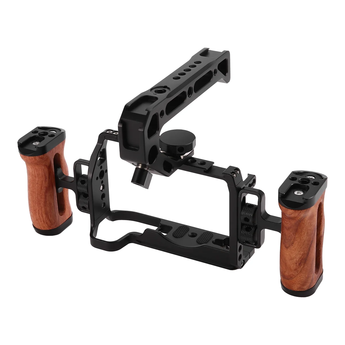 Full Camera Cage for -RP Camera Cage Accessories with Wooden Side Handle and Top Handle and