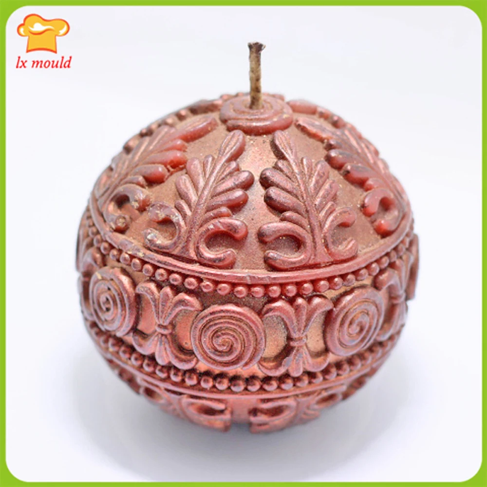 3D Retro Texture Sphere Silicone Candle Mould Holiday Home Religious Decoration DIY Soap Wax Aromatherapy Plaster DIY Mold