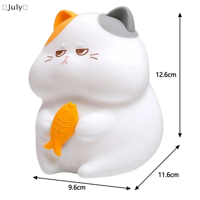 Lampka nocna Greedy Cat USB akumulatorowa ciepła i RGB przedszkole lampka do spania Kawaii bezprzewodowe lampki nocne do wystroju pokoju dziecięcego