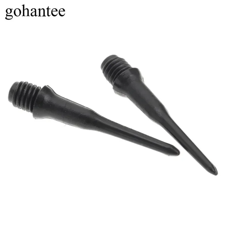 gohantee 50PCS/ LOT Short Soft Safety Plastic Dart Tips Stubby Black Points Shafts Flights Darts Accessories Outdoor Sports