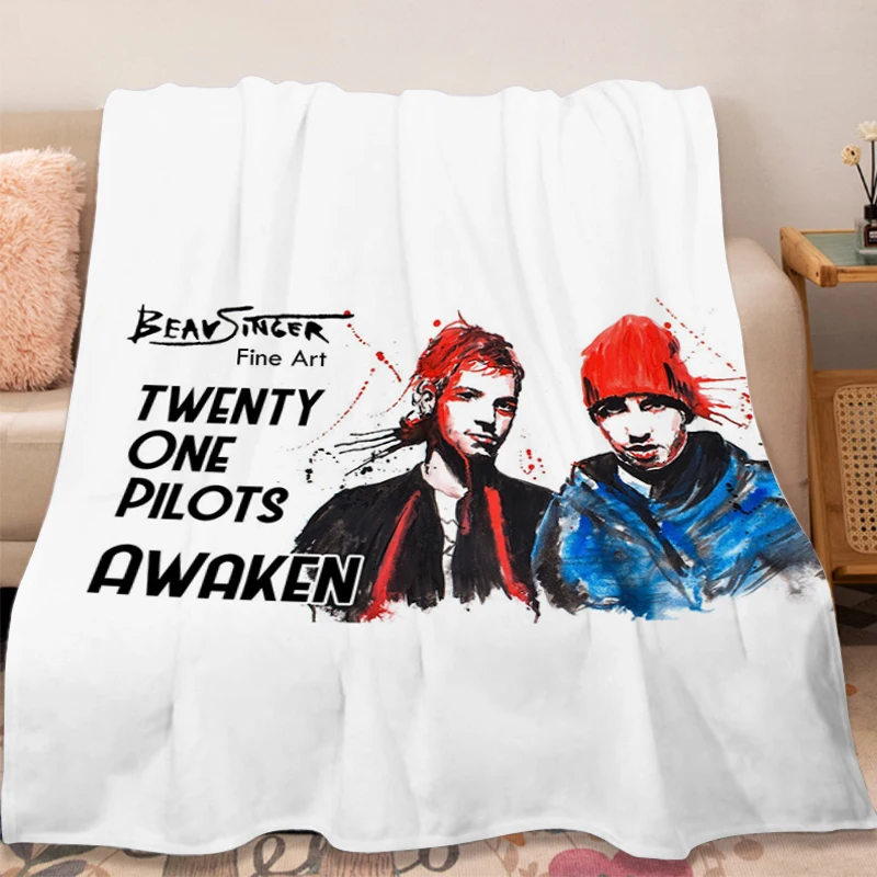 Warm Winter Blanket T-Twenty One Pilots Microfiber Bedding King Size Blanket Fluffy Soft Blankets Sofa Bed Fleece Camping Custom