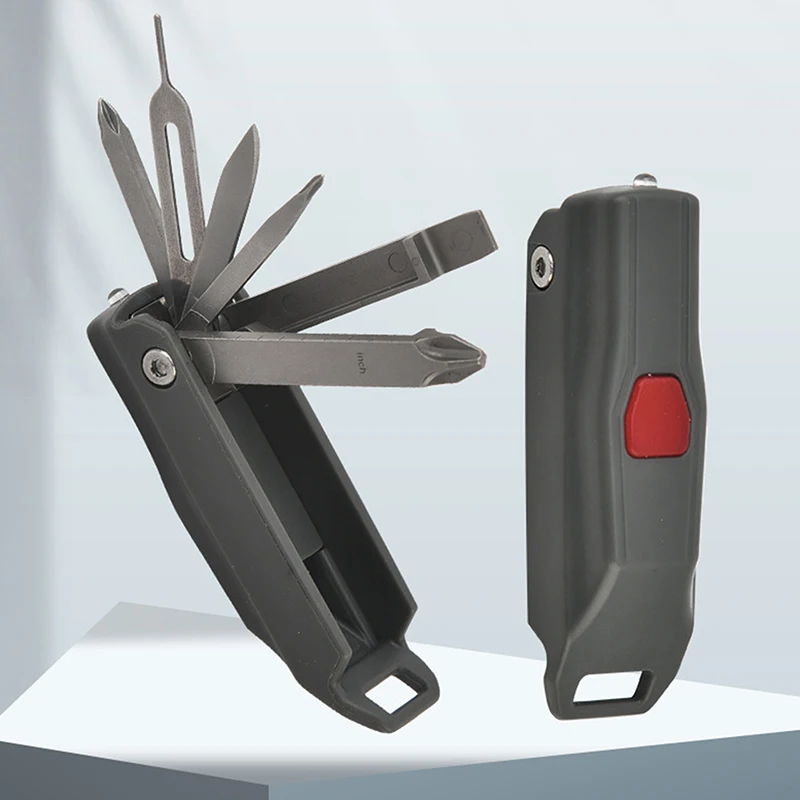 5 In 1 Multifunctional Convenient Folding Tool Stainless Steel Combination Tool Household Card Pin Screw Tool Card