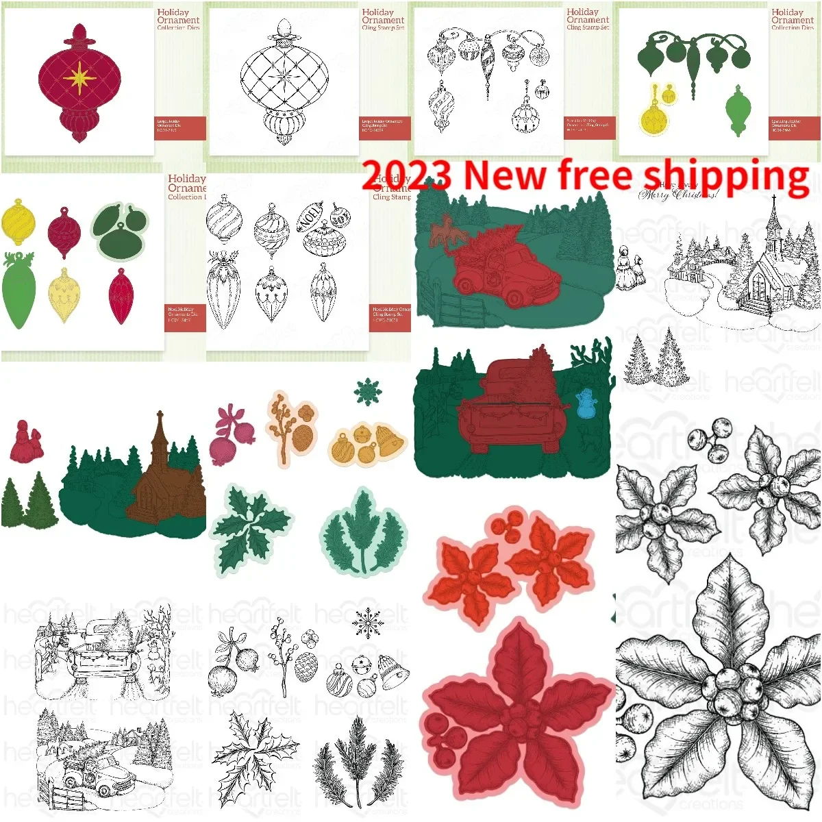 2024 New Metal Holiday Village Winter Wreath Accents Cutting Dies Stamps For Scrapbook Diary Decoration Embossing Template Diy