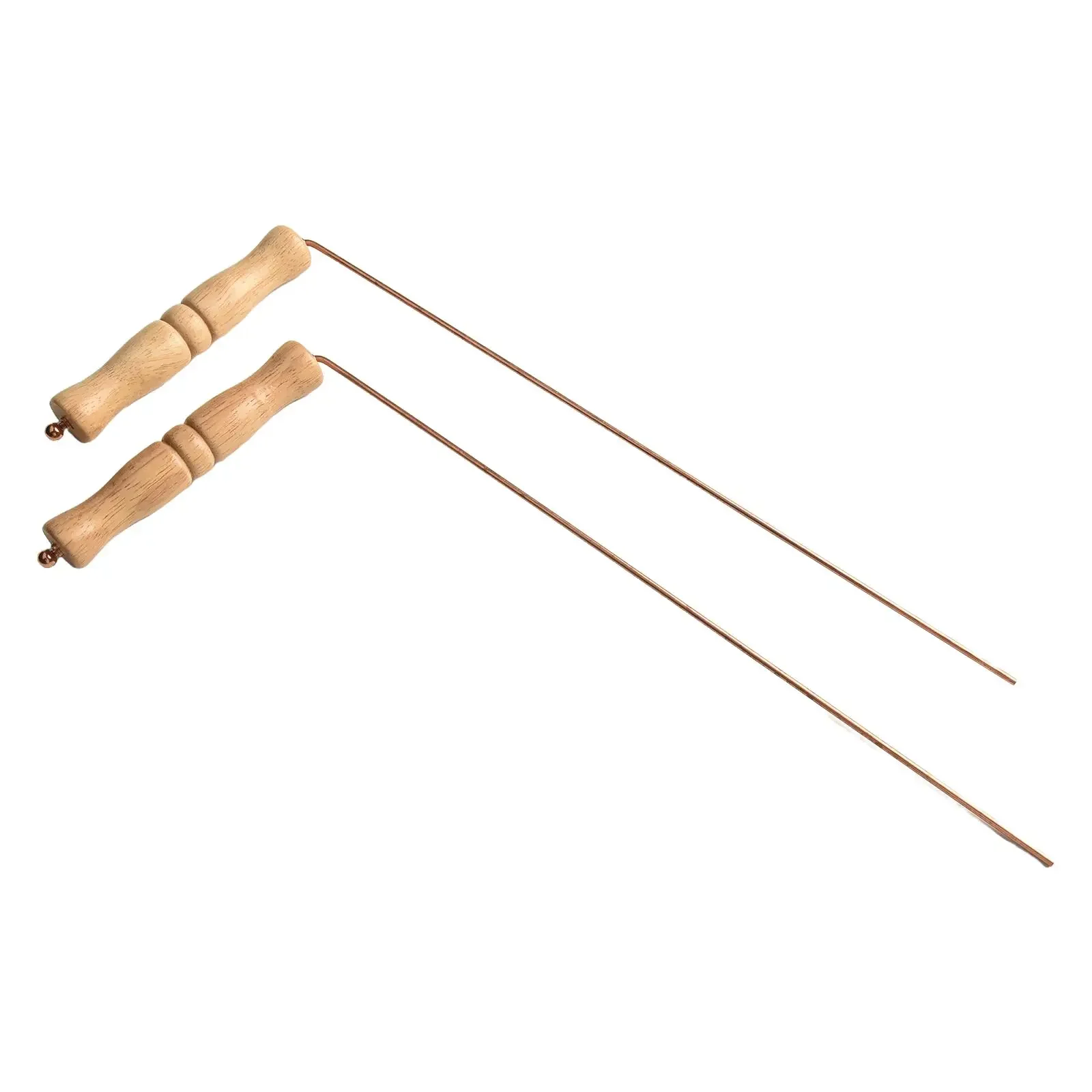 99.9% Pure Copper Dowsing Rods With Birch Wood Handle Rotary Divination Tools For Water Finding Metal Detecting And Locating Uti