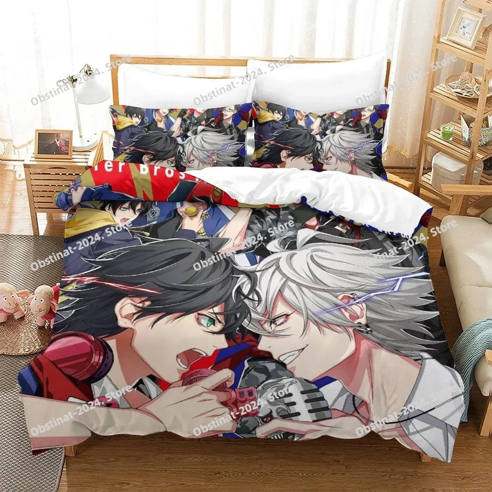 

Hypnosis Mic Division Rap Battle Rhyme Anima Bedding Set Printed With Pillowcase Bed Duvet Cover Single Double Queen King Size