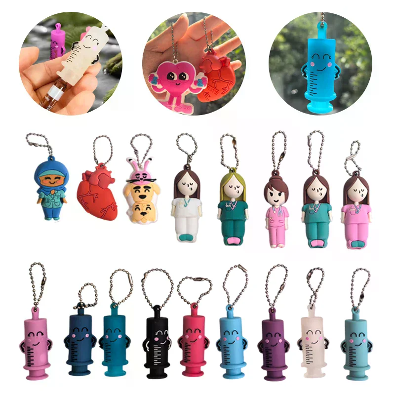 Ampoule Bottle Opener Keychain Syringe-Shaped Medication Vial Cutter Nurse Doctor Ampoules Bottle Breaker Aid Nurses Tool