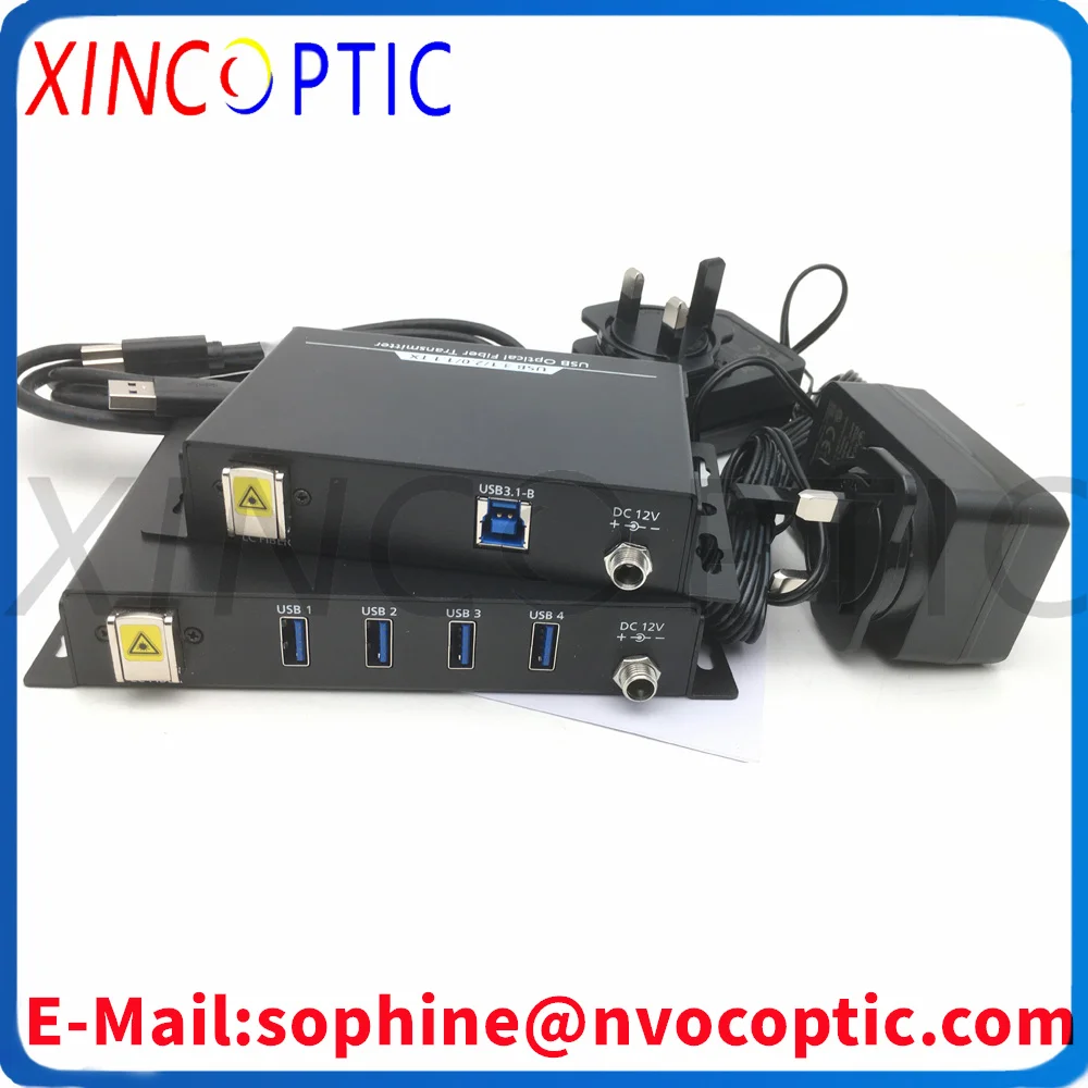4Ch USB3.0/2.0/1.0 بيانات عبر موسع الألياف البصرية + + مودم USB3.1 Gen 1/2.0/1.1 مع منفذ ألياف موصل SMF LC