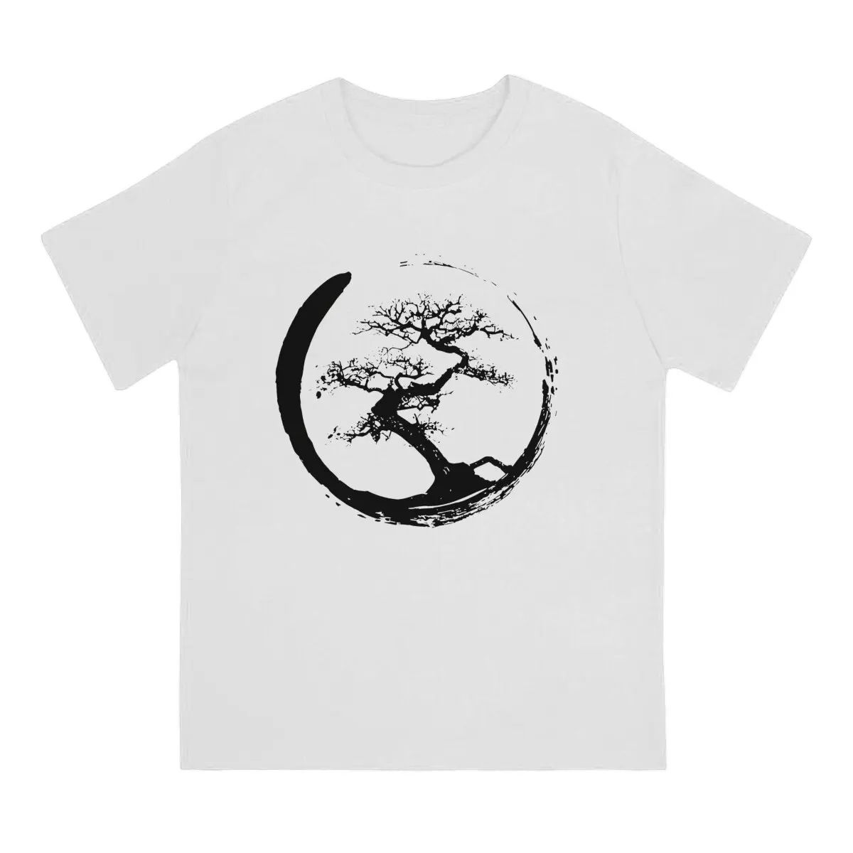 Enso Circle And Bonsai  Zen Bonsai Tree In Enso Circle Tshirt Homme Men's Streetwear Blusas Cotton T Shirt For Men