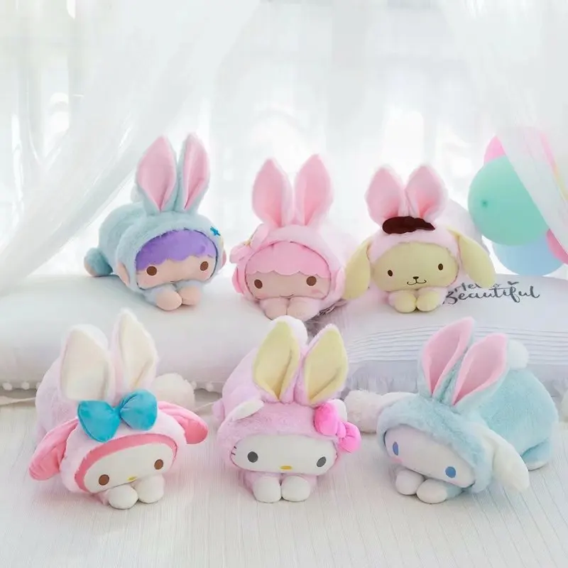 New Sanrio Cartoon Japanese Style Tissue Cover Plush Toy Soft Cosplay Doll Cute Kawaii Doll Appease Gift For Girl Car Decoration