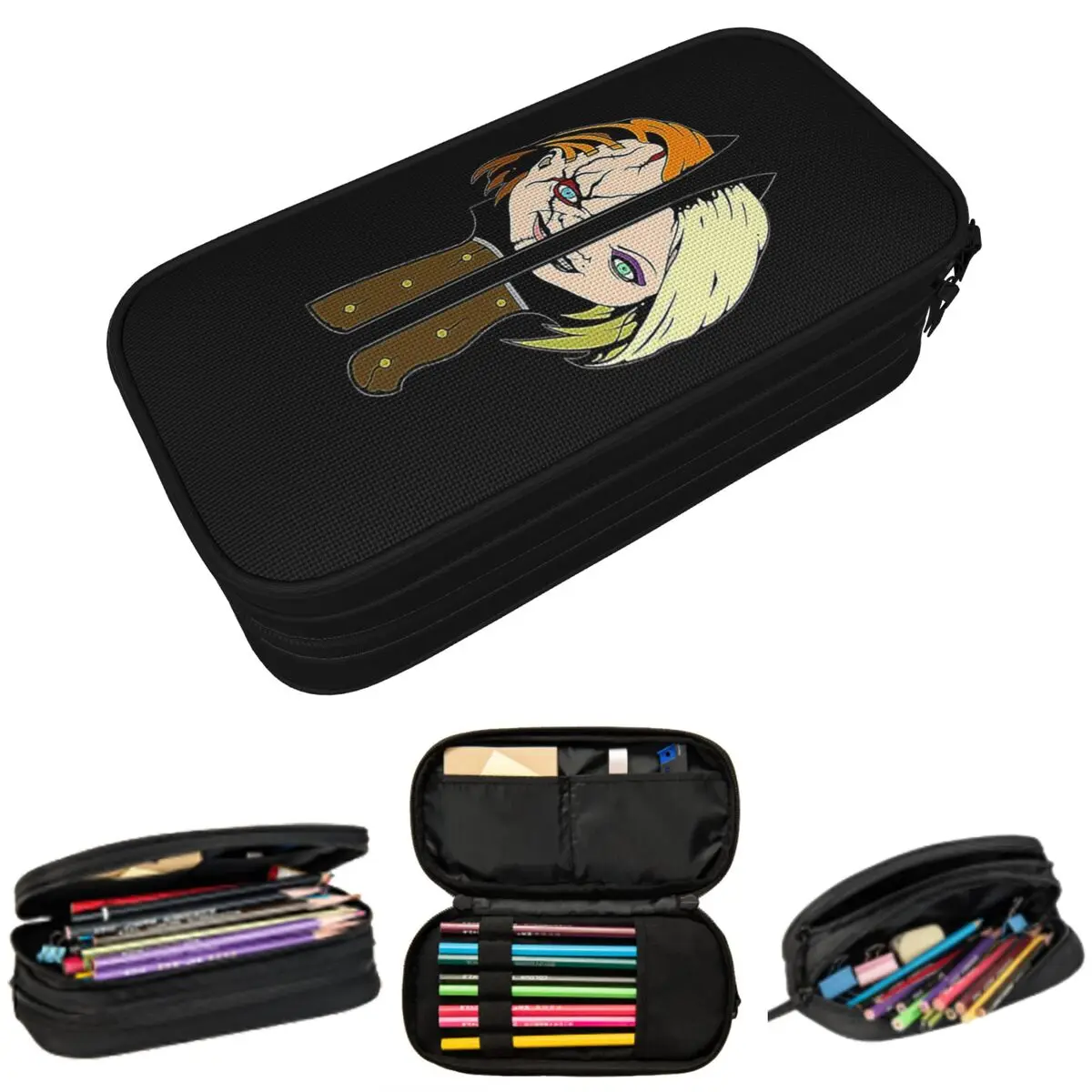 

Кукла Чаки пеналы большой емкости сумки для ручек коробка для ручек пенал для мальчиков девочек студентов канцелярские принадлежности школьный офис