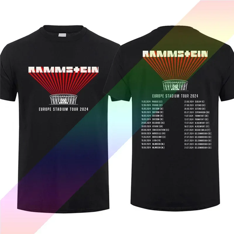 

2024 Summer 100% Cotton Cool Tee Men T Shirt Rammstain Europe 2024 Tour 30th Anniversary Music Enthusiast Casual T-shirt S-3XL