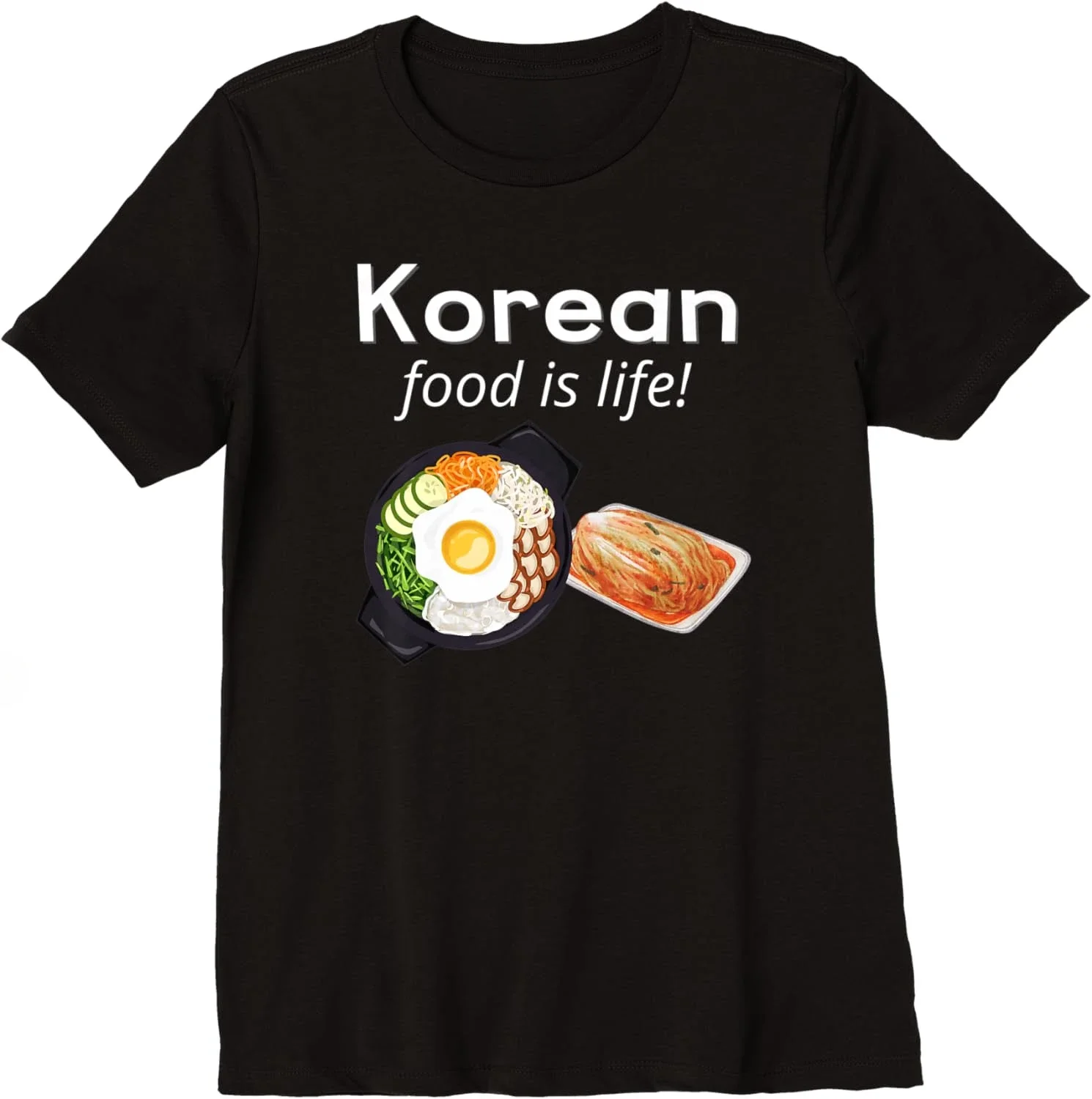 Korean Food Is Life Funny Food Saying Korean Asian Food Premium Print Tshirts Gift Girls Fashion South Life Style Graphic Tee