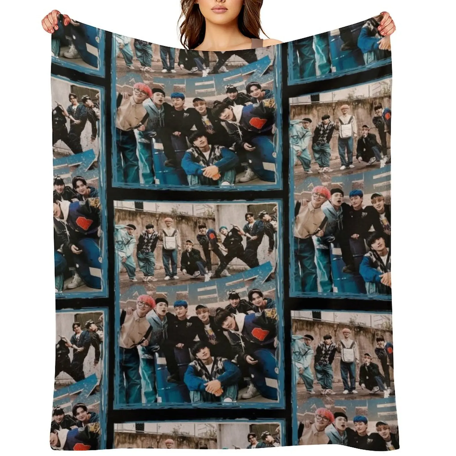

ATEEZ 2022 SHIRT Throw Blanket Sofa Quilt blankets and throws Bed Cute Blankets