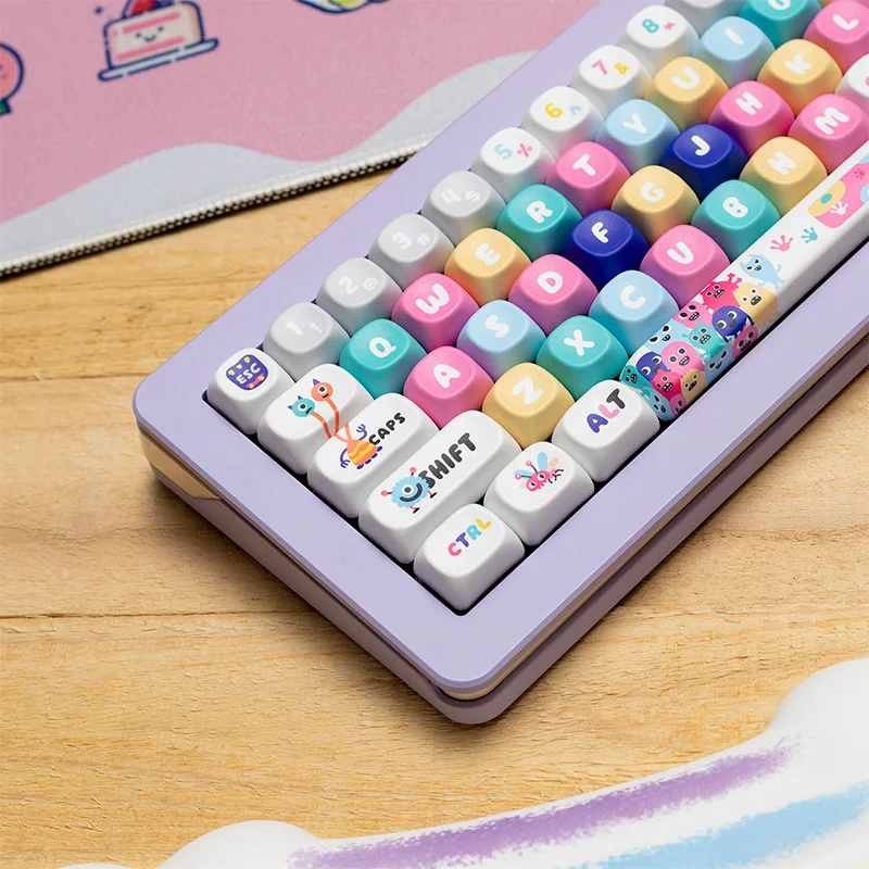 

130-клавишная термосублимационная клавиатура Little Monster для механических клавиатур, прочный материал PBT