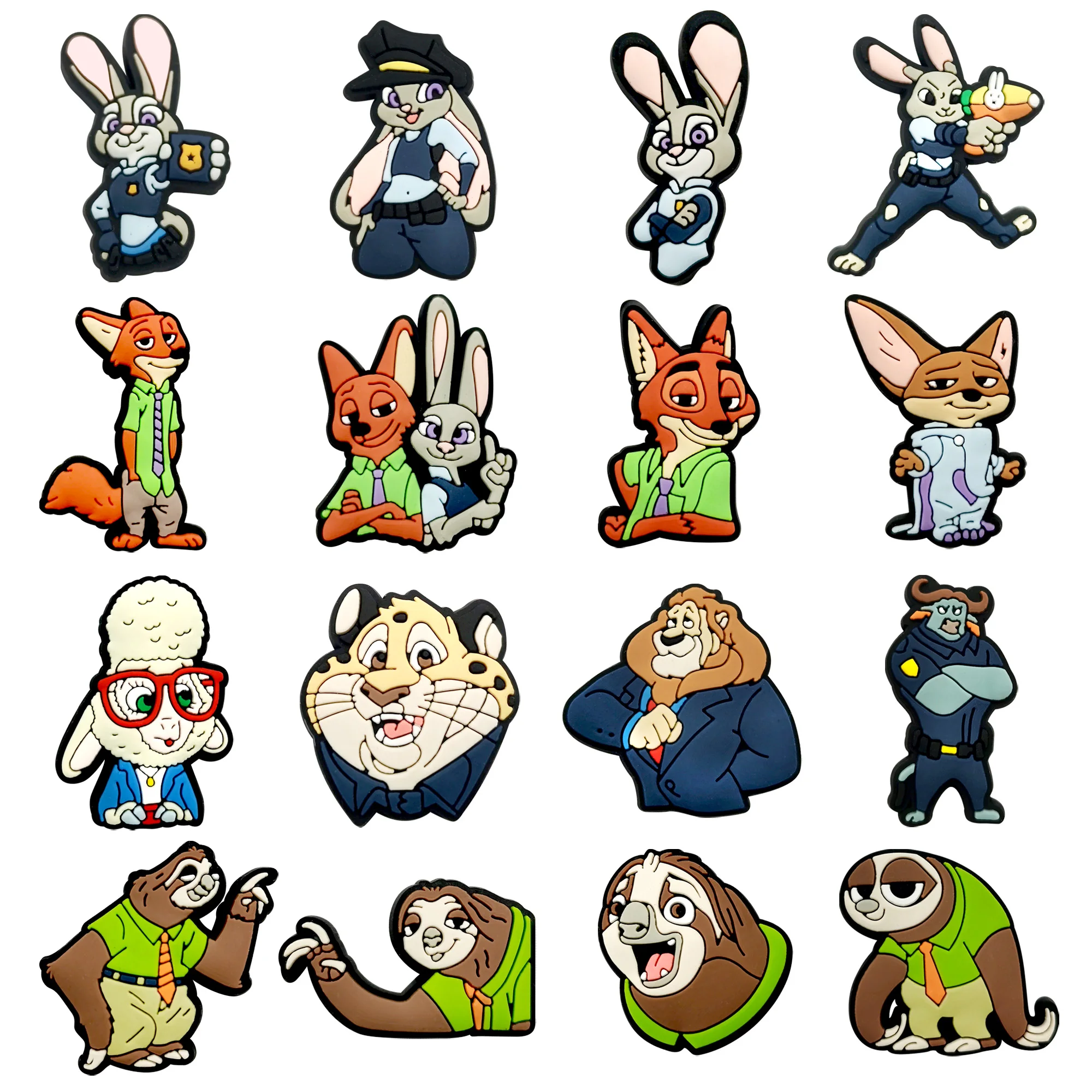 MINISO 1-16 قطعة Zootopia الأحذية السحر أنيمي شخصية لطيف الكرتون اكسسوارات الديكور لهدايا كلاسيكية تسد X-mas #1