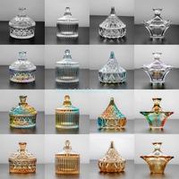 28TA Rainbow Bowl Crystal Cups Glass With Lid Iridescent Glass Bowl Clear Crystal