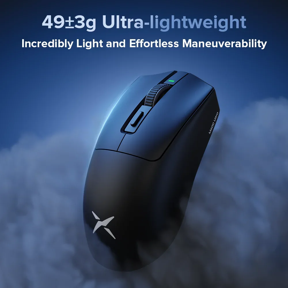 Delux M600 Wireless Gaming Mouse PMW3395 49g Lightweight 2.4G Dual Mode Connection Macro Rechargeable Mice for PC Gamer