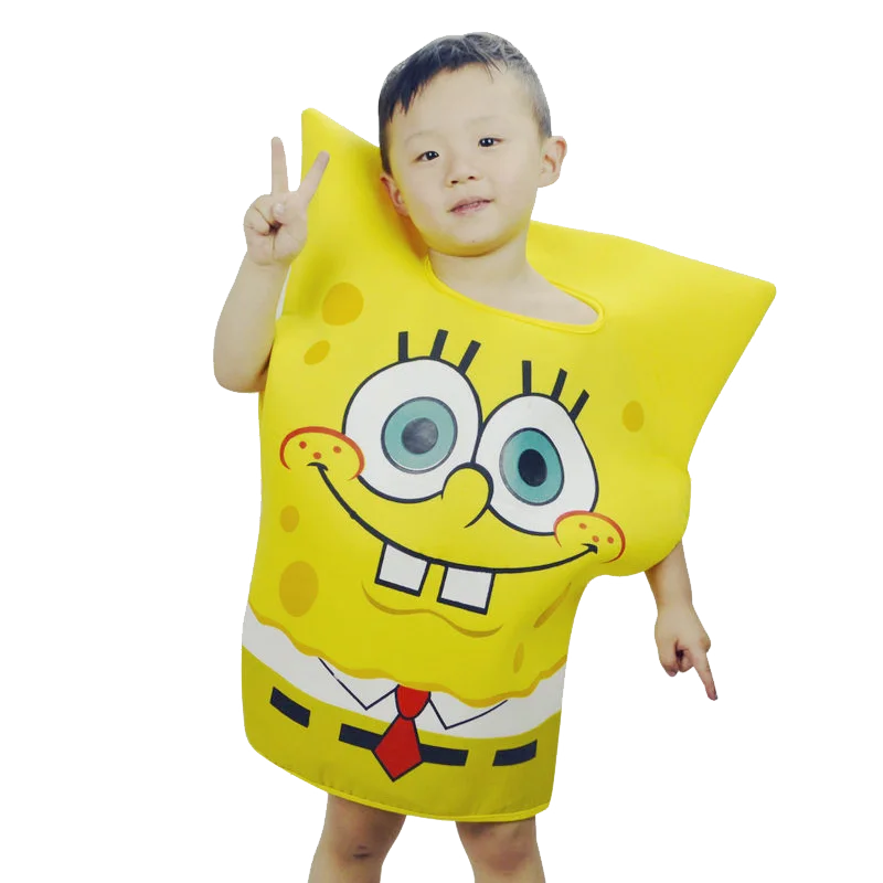 SpongeBob SquarePants Children Costume Performance Clothing Dress Up Cosplay Sponge Baby Fashion Cartoon Anime Party Clothing