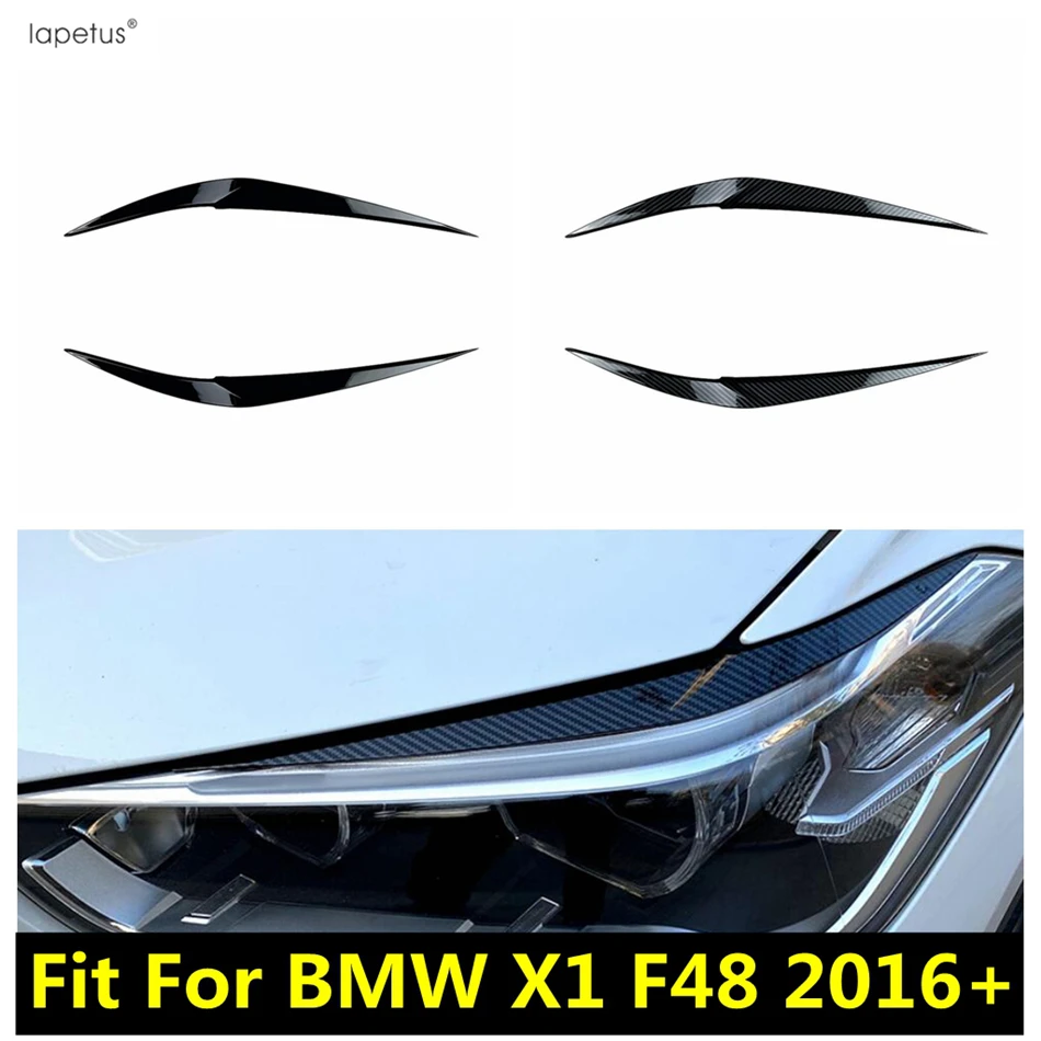 

Car Headlight Headlamp Eyebrow Eyelid Sticker Decoration Cover Trim For BMW X1 F48 2016 - 2021 Carbon Fiber Accessories Exterior