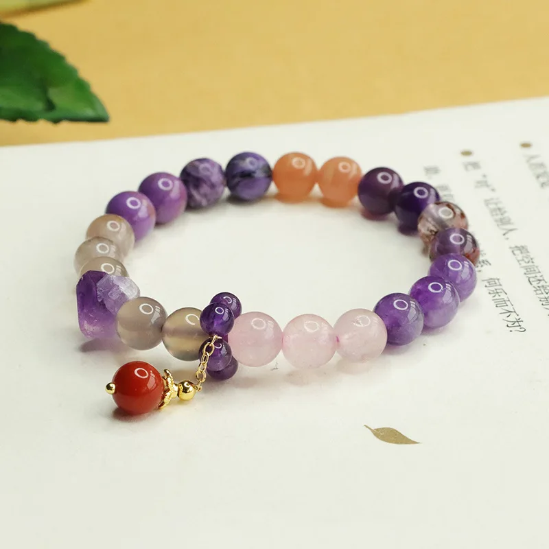 Nine Purple Fire Duobao Crystal Bracelet Bracelet Natal Year Jewelry