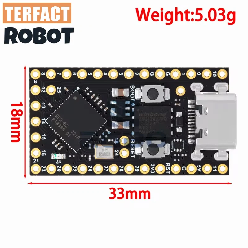1PCS~4PCS Raspberry Development Board ProMicro RP2040 is compatible with Helios OxB2 MicroPython TERFACT ROBOT