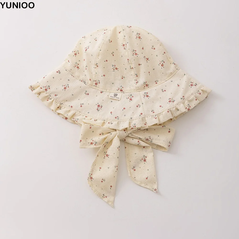 

Cute Korean Style Baby Hat Breathable Thin Baby Bucket Hat Small Floral Pattern Lace Summer Kid Sun Cap Beach