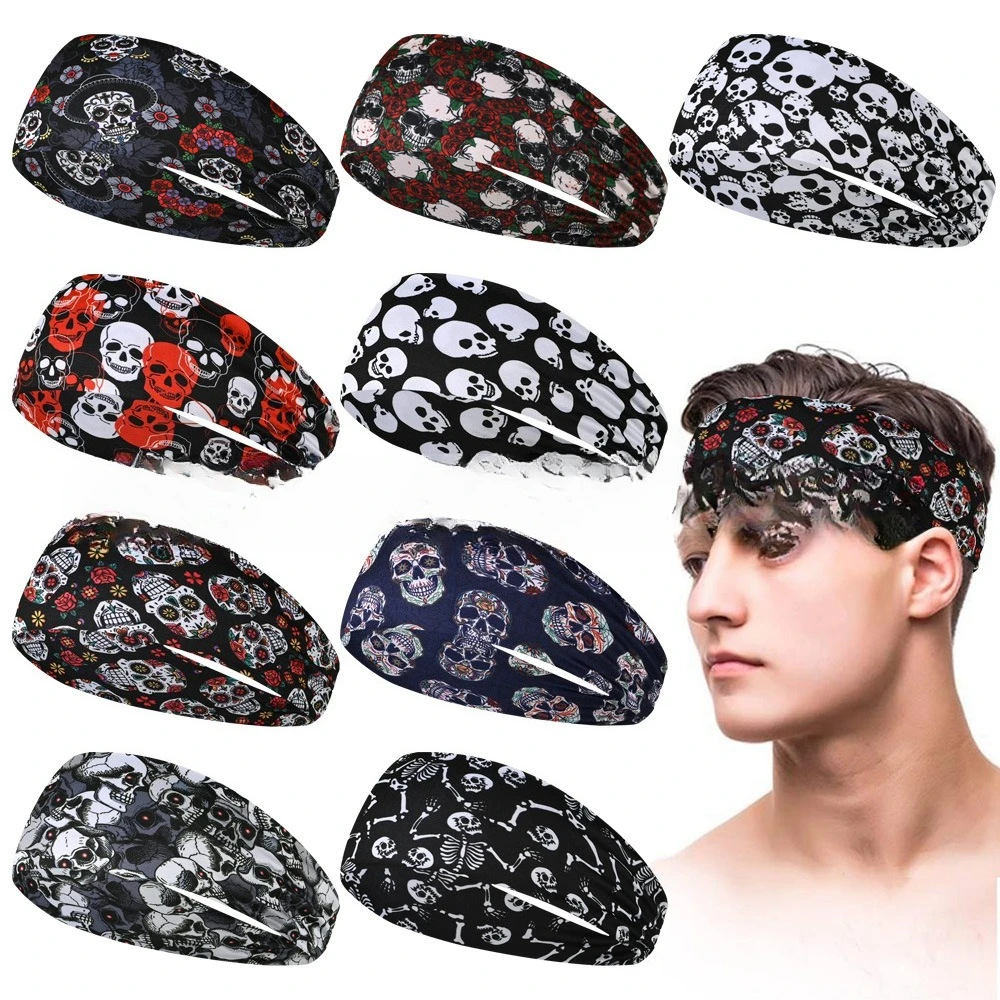 

Skull Sports Headband Elastic Hairband Yoga Headwear Stretchy Sweatband