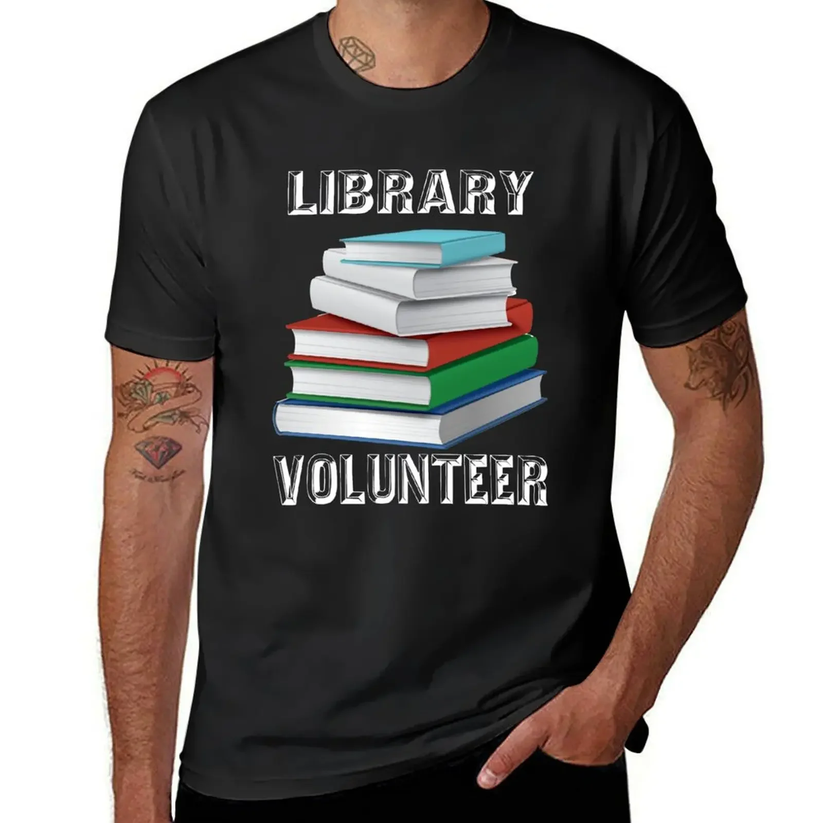 

Library Volunteer Tshirt Librarian Book Lovers Shirt Squad T-Shirt plus size clothes t shirt men